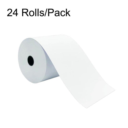 Thermal receipt paper roll, 24 rolls/pack, white thermal paper with core