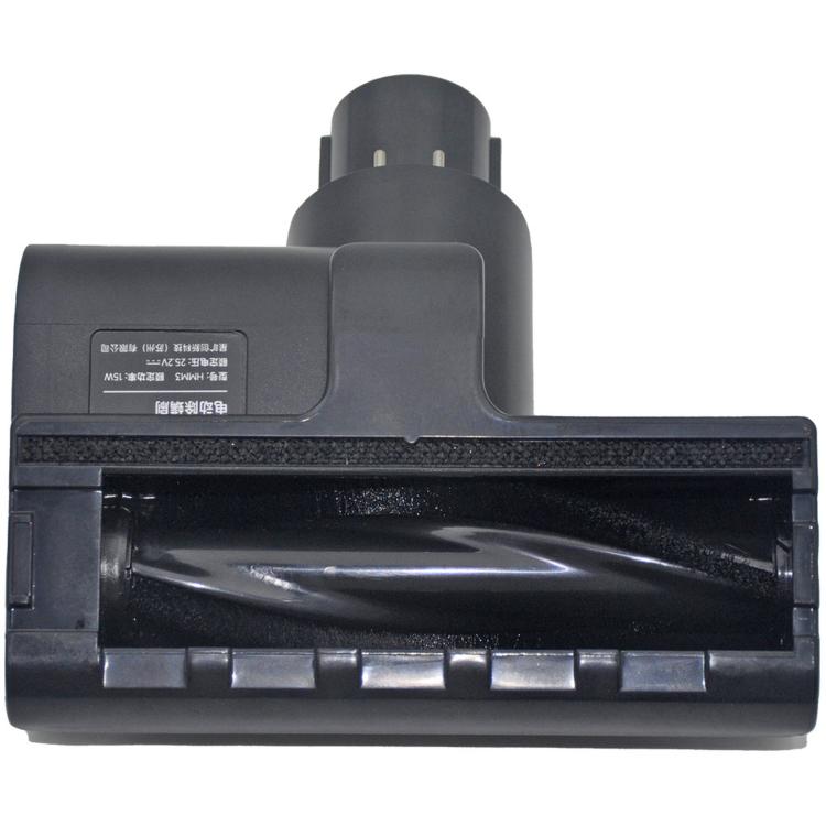 Black mite brush head attachment with bristle strip on wide cleaning nozzle