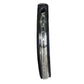 Car side turn signal light with clear lens and black housing, angled front view