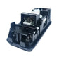 Car interior dome reading light base with electrical contacts and plastic housing