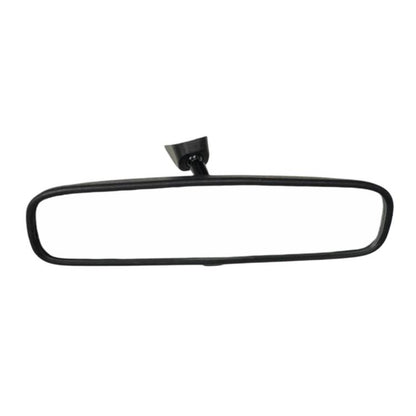 Black interior rearview mirror with arched frame and central clip mounting