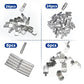 Assorted shelf support pegs and brackets set shown with 26, 24, 8, and 6 pcs