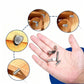 Shelf peg and bracket set shown on a hand for scale