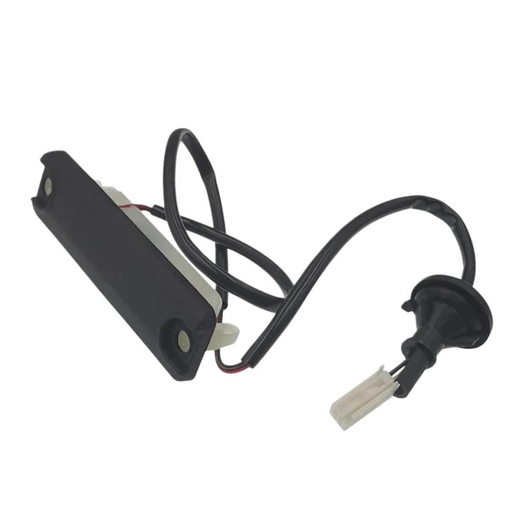 Trunk lid switch and connector with black housing, wiring harness, mounting points