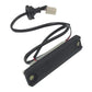 Trunk lid switch with black housing, light gray insert, wiring cables
