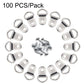 Silver single-hole D-ring picture hanger hooks with screws, 100 pcs pack