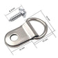 Silver D-ring picture hanger hook with mounting screw, size measurements