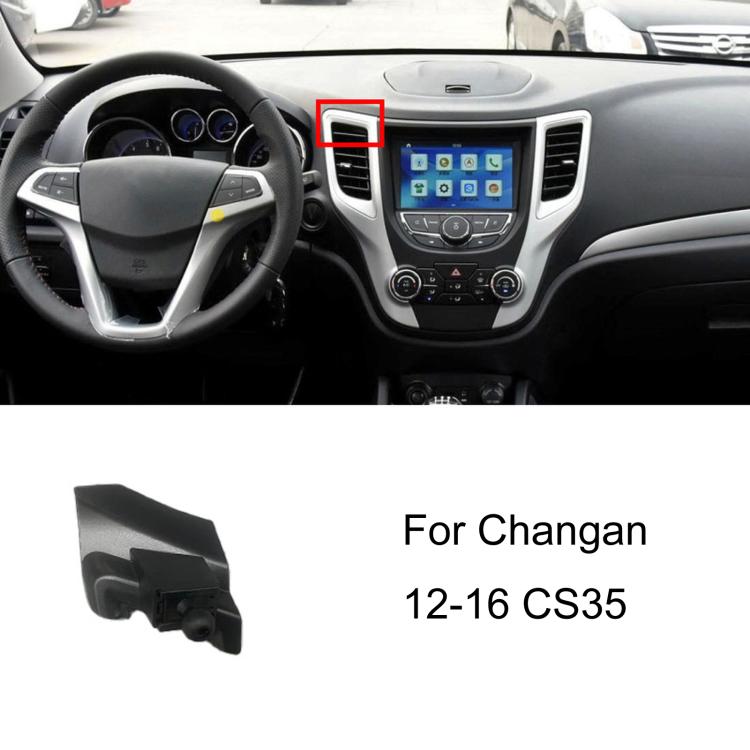 Car phone holder base for Changan, black mount for 12-16 CS35 dashboard vent area