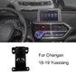 Car phone holder base with dashboard bracket, black plastic mounting piece