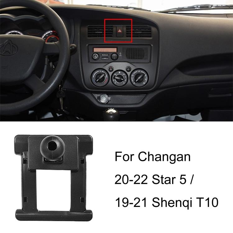Car phone holder base (black) for Changan 20–22 Star 5 / 19–21 Shenqi T10