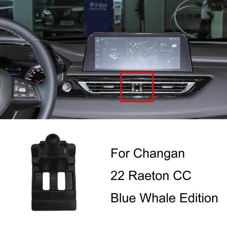 Black car phone holder base with vent-hazard area mounting clip