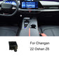 Black car phone holder base with angled dashboard mounting bracket