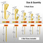 Gold picture hanging hooks and nails kit—size and quantity diagram