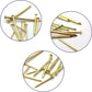 Gold picture hanging nails set showing multiple lengths and heads