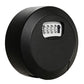 Black circular 4-digit combination key lock box with built-in keypad.