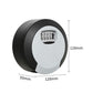 Oversized circular key lock box with 4-digit keypad and size dimensions, dark gray/gray.
