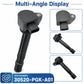 Ignition coil multi-angle view with mounting ear and insulated boot