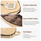 Camping utensil storage bag details with elastic straps and dual zipper