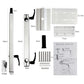 Silver telescopic table leg bracket kit with mounting plates, bolts, and instructions
