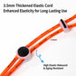 Orange elastic cord tie-down strap with round end connector and textured snap clip