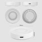 Tuya WiFi smart sensor, round white design with speaker grille and side button, 65mm dia