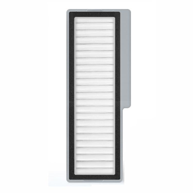Robot vacuum replacement filter with gray frame and white pleated media