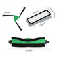 Robot vacuum replacement parts: green main brush, side brush, and pleated filter