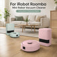 Mini robot vacuum cleaners in pastel colors, shown with charging bases