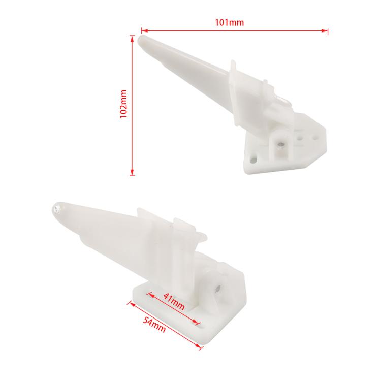 White starting tube bracket with cable dimensions 101 mm by 102 mm