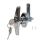 Bright chrome zinc alloy T-handle body lock with keys and silver mounting bracket