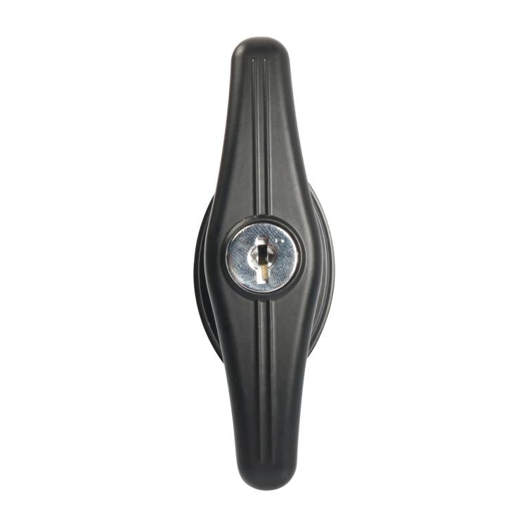 Black T-handle body lock key cylinder with key slot