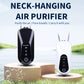 Neck-hanging air purifier pendants in black and white with chain straps