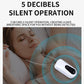 White neck air purifier pendant held in hand with front control panel