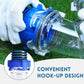 Transparent drain pipe tee connector with blue end connector for RV hook-up