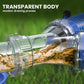Transparent drain pipe connector showing flow through clear tube