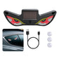 Triangular car window LED decorative light with solar panel, USB Type-C cable, suction cups