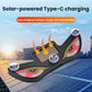 Solar-powered triangular car LED decorative light with three front bulbs and built-in solar panel