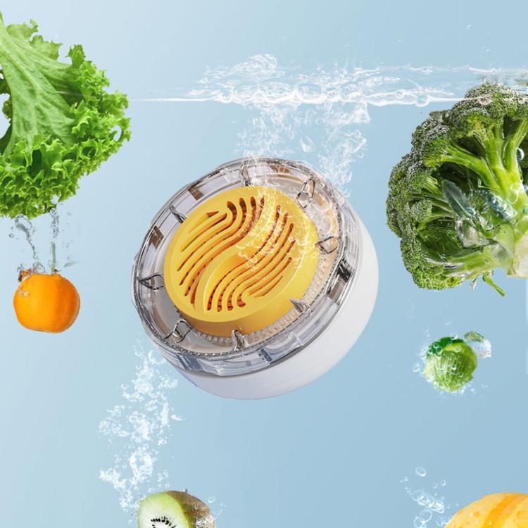 White countertop food purifier base with clear lid and yellow treatment plate, circular top