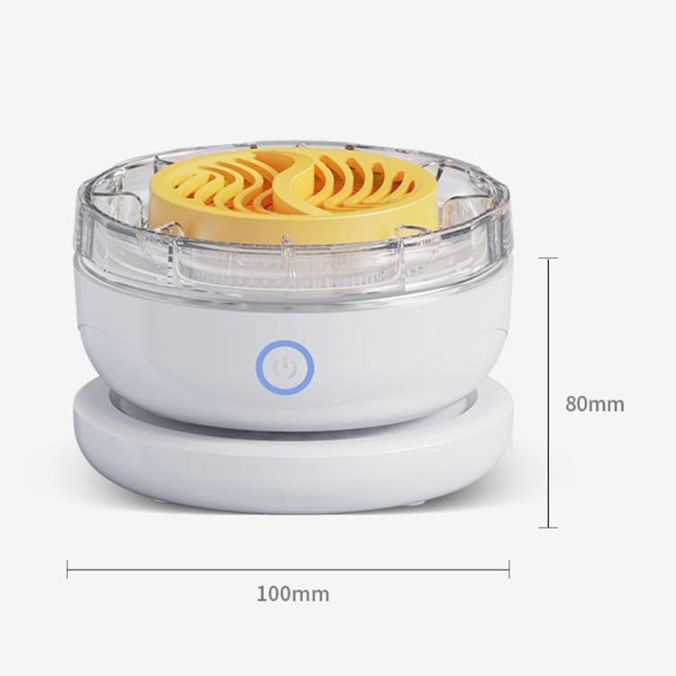 Countertop food purifier with clear lid, white base, blue power light
