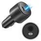 Car cigarette lighter 2-in-1 charger, carbon-fiber body with top USB-C and PD labeling