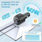Car cigarette lighter 2-in-1 charger, carbon-fiber step-up design with 60W output body