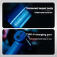 Blue electric sprayer with visible water level line and Type-C charging port
