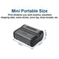 Mini portable thermal label printer, compact black design with top window