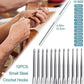 12-piece small steel crochet hook set with size labels