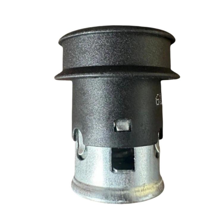 Car cigarette lighter socket with black housing and silver metal base