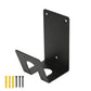 Black wall-mount EV charger control box holder with angled hook base