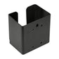 Black EV charger control box holder bracket with front cutout and mounting holes