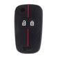 Black honeycomb two-button key cover with red trim and lock/unlock icons