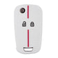 Light white honeycomb two-button key cover with red trim, lock icons and keyring hole