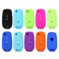 Assorted color silicone key covers set, each with 3-button remote icons